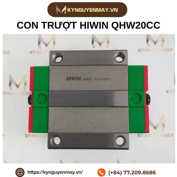 Con trượt HIWIN QHW | QHW15CC, QHW20CC, QHW25CC, QHW35CC, QHW45CC