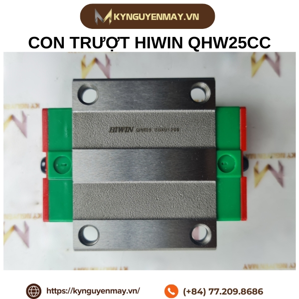 Con trượt HIWIN QHW | QHW15CC, QHW20CC, QHW25CC, QHW35CC, QHW45CC