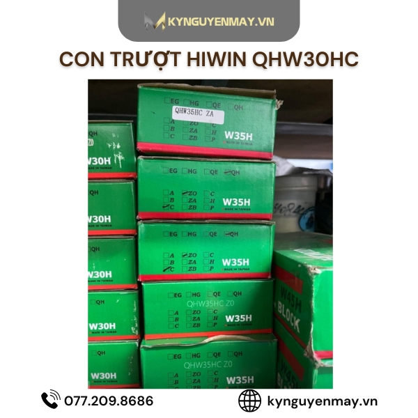 Con trượt HIWIN QHW20HC, QHW25HC, QHW30HC, QHW35HC, QHW45HC