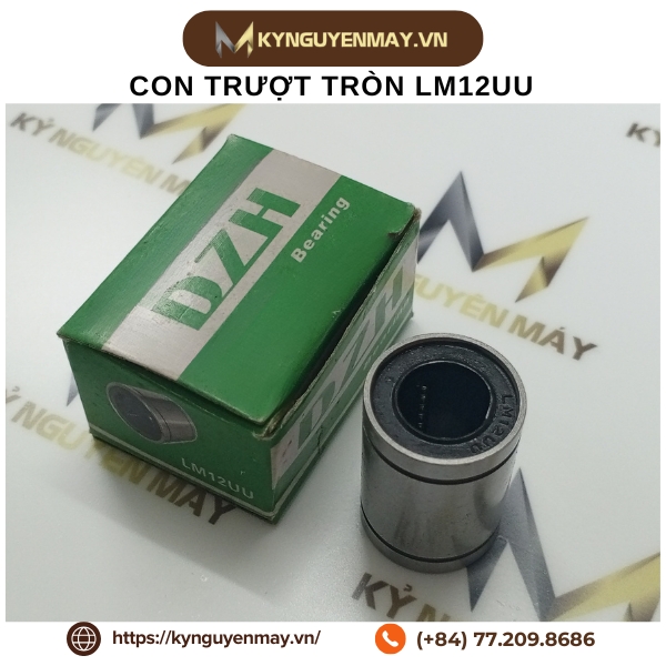 Con trượt tròn LM12UU (Vòng bi tuyến tính LM12UU 12x21x30mm)