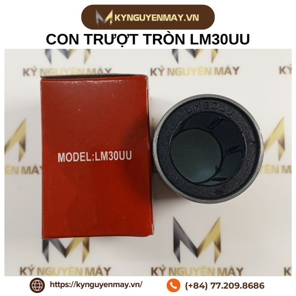 Con trượt tròn bi LM30UU, LM-30UU (Phi 30x45x64mm)