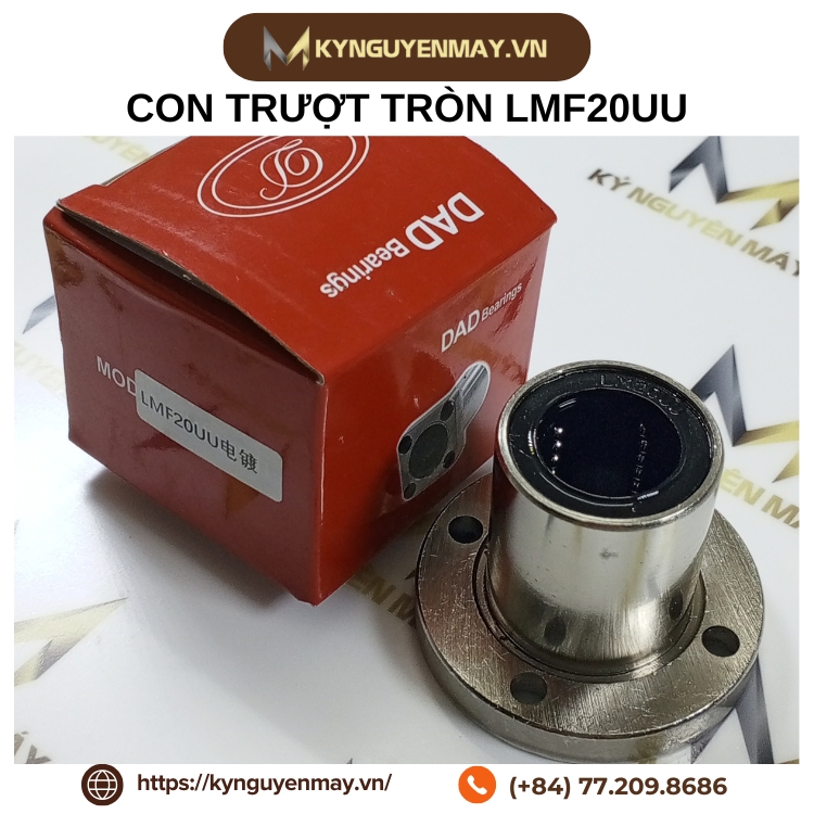 Con trượt tròn LMF20UU (Con trượt mặt bích tròn 20x32x42mm)