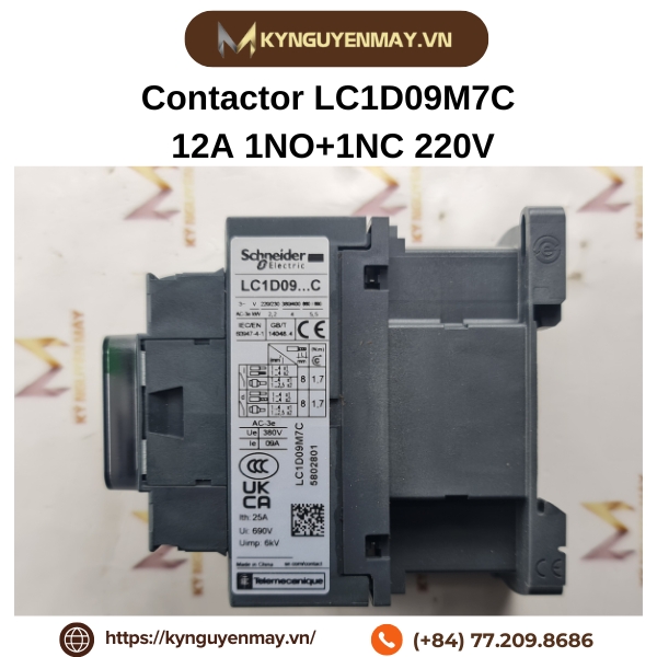 Contactor LC1D09M7C 12A 1NO+1NC 220V