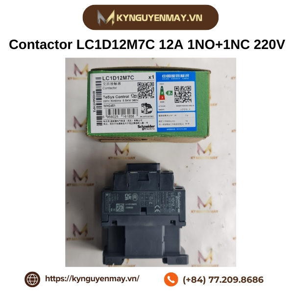 Contactor LC1D12M7C 12A 1NO+1NC 220V