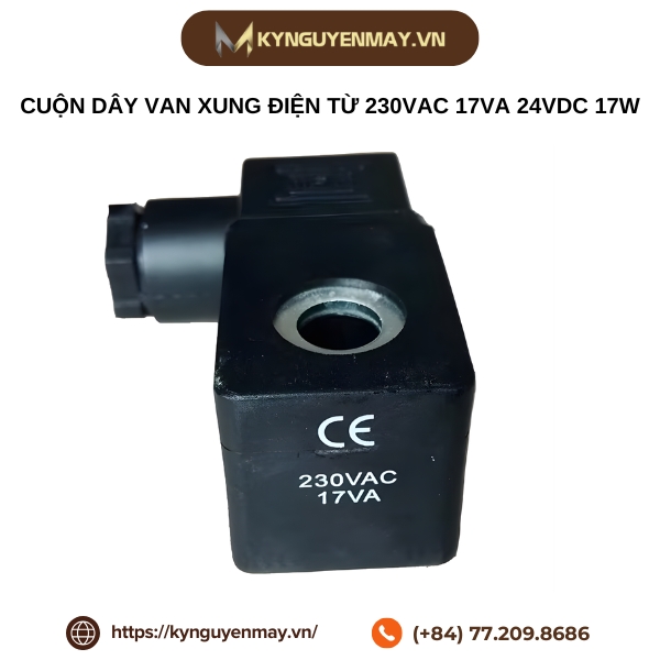 Cuộn dây van xung điện từ 230VAC 17VA 24VDC 17W