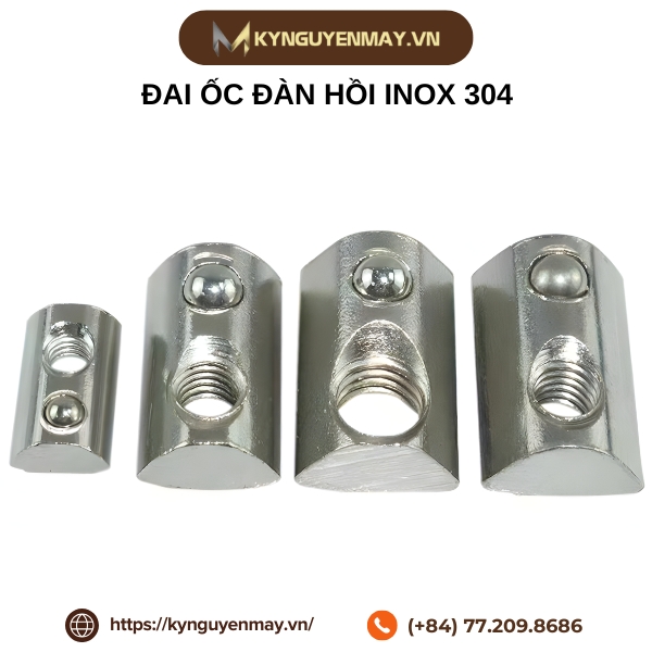 Đai ốc đàn hồi inox 304/ Con trượt bi nhôm định hình/ Con trượt dạng bulong