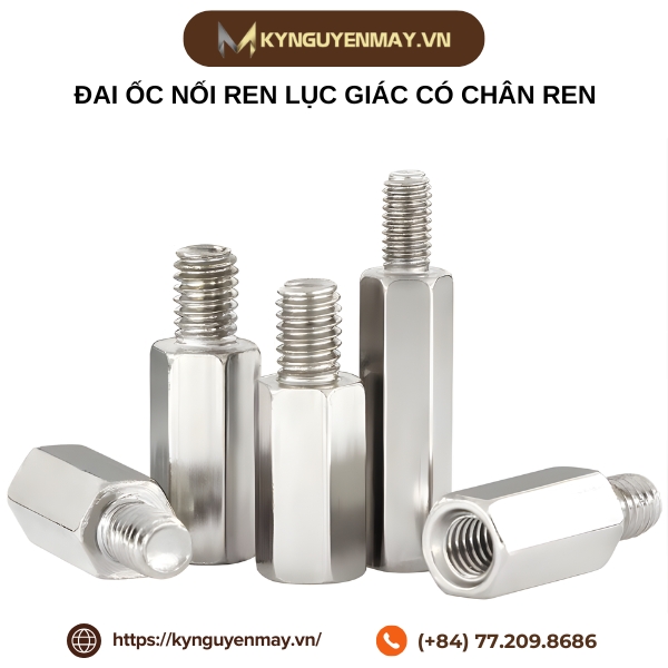 Đai ốc nối ren lục giác có chân ren M2, M2.5, M3, M4, M5, M6