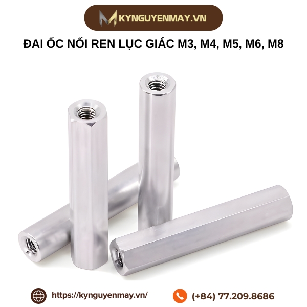 Đai ốc nối ren lục giác M3, M4, M5, M6, M8