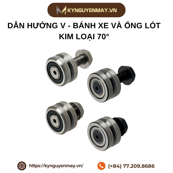 Dẫn hướng V - Bánh xe và ống lót kim loại 70°