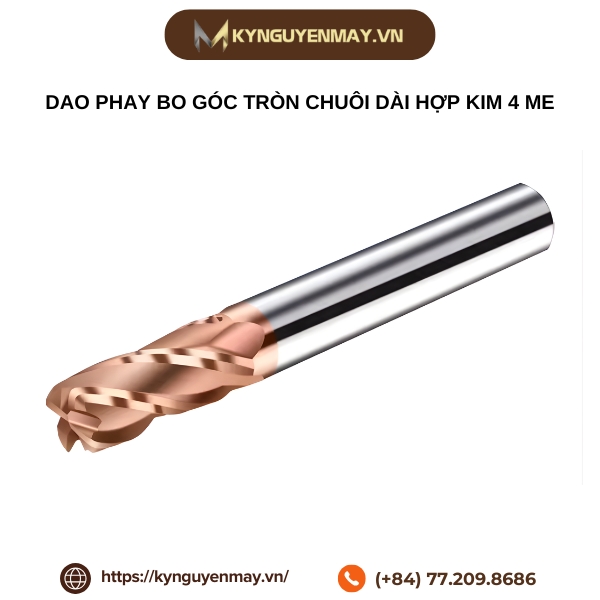 Dao phay bo góc tròn chuôi dài hợp kim 4 me