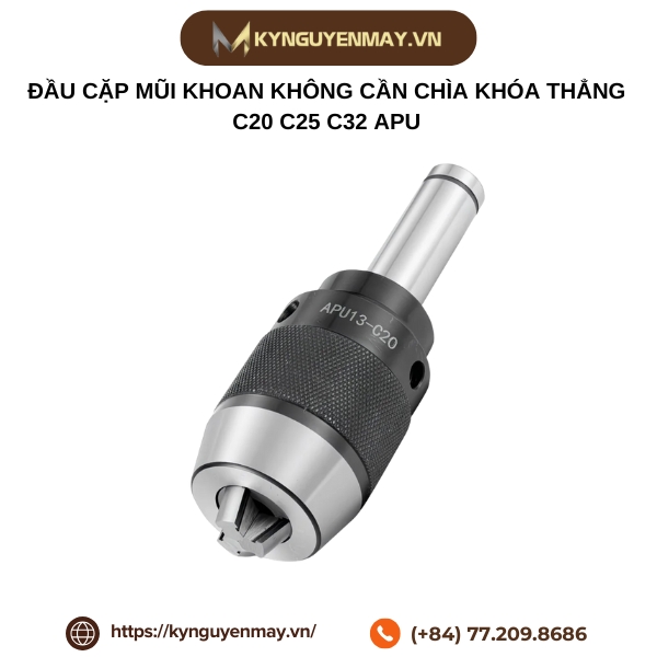 Đầu cặp mũi khoan không cần chìa khóa thẳng C20 C25 C32 APU