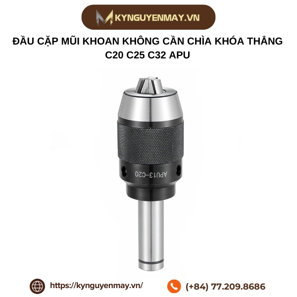 Đầu cặp mũi khoan không cần chìa khóa thẳng C20 C25 C32 APU