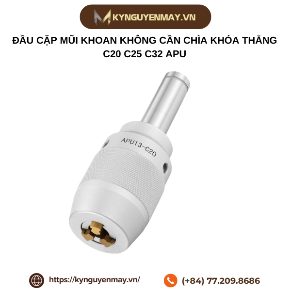 Đầu cặp mũi khoan không cần chìa khóa thẳng C20 C25 C32 APU
