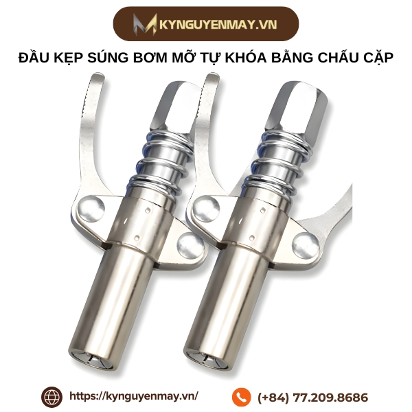 Đầu kẹp súng bơm mỡ tự khóa bằng chấu cặp