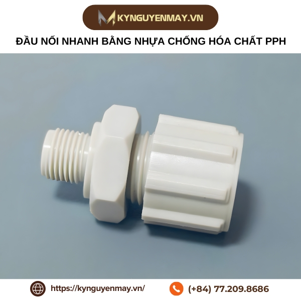 Đầu nối nhanh bằng nhựa chống hóa chất PPH
