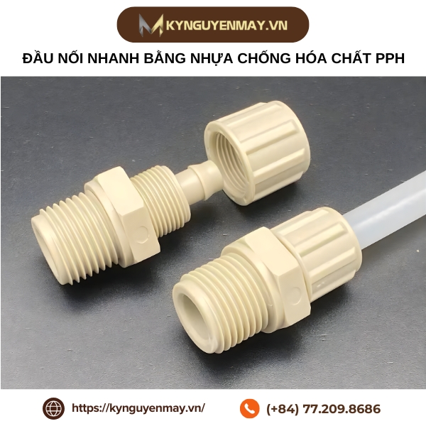Đầu nối nhanh bằng nhựa chống hóa chất PPH
