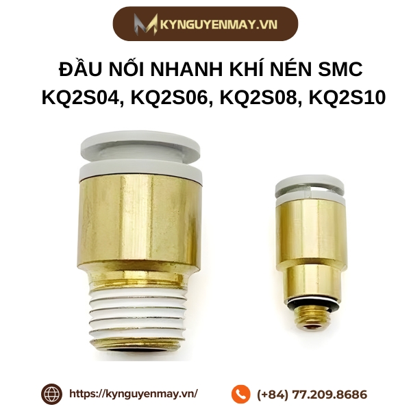 Đầu nối nhanh khí nén mini SMC loại KQ2S04, KQ2S06, KQ2S08, KQ2S10