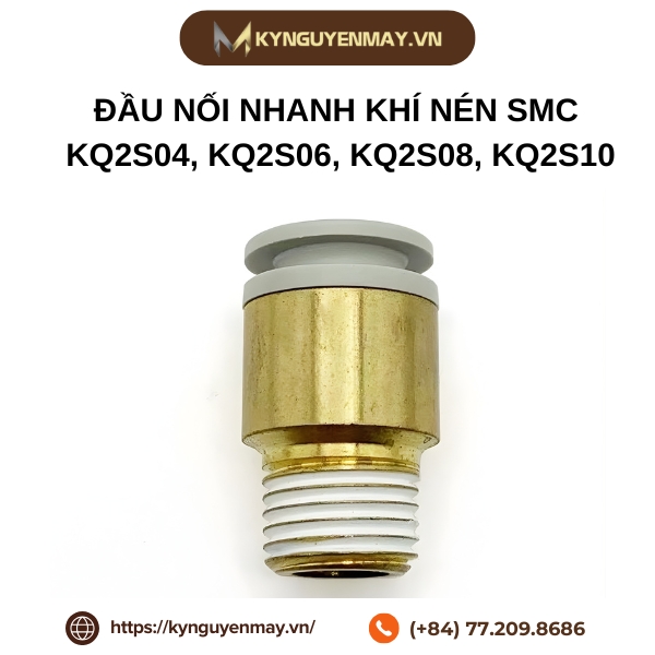 Đầu nối nhanh khí nén mini SMC loại KQ2S04, KQ2S06, KQ2S08, KQ2S10
