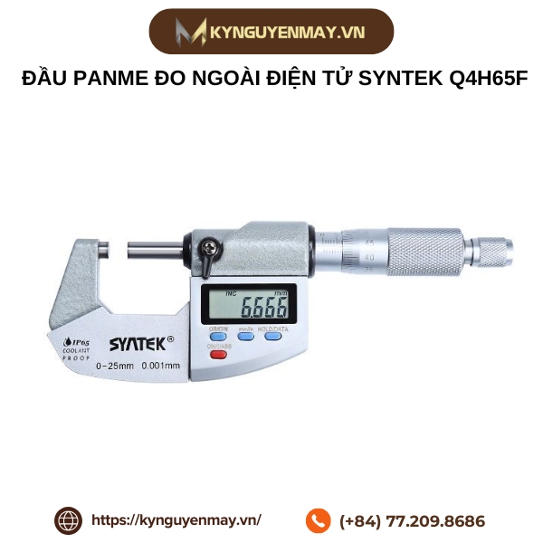 Đầu panme đo ngoài điện tử SYNTEK Q4H65F, công nghệ IP65 chống dầu và nước