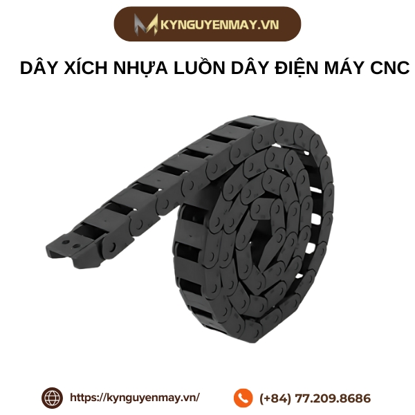 Dây xích nhựa luồn dây điện máy CNC