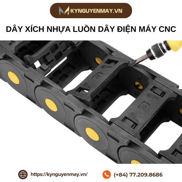 Dây xích nhựa luồn dây điện máy CNC