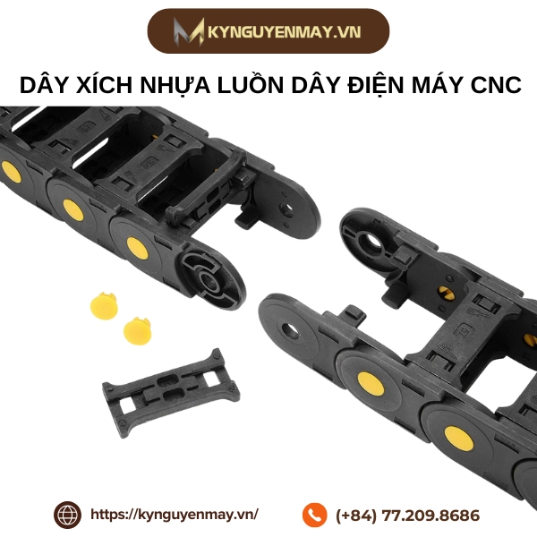 Dây xích nhựa luồn dây điện máy CNC