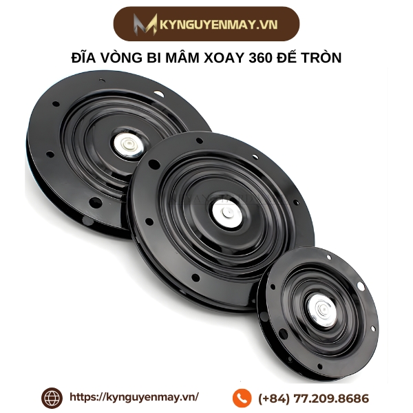 Đĩa vòng bi mâm xoay 360 độ đế tròn