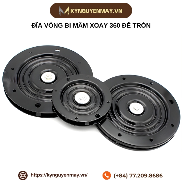 Đĩa vòng bi mâm xoay 360 độ đế tròn