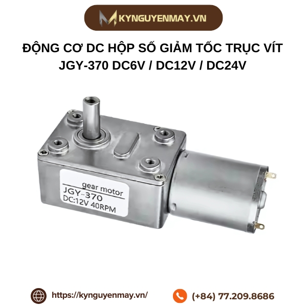 Động cơ DC hộp số giảm tốc trục vít JGY-370 DC6V / DC12V / DC24V