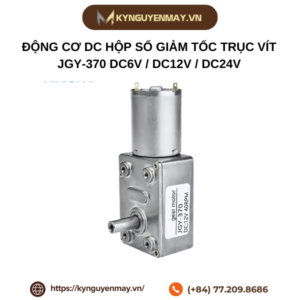 Động cơ DC hộp số giảm tốc trục vít JGY-370 DC6V / DC12V / DC24V