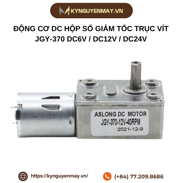 Động cơ DC hộp số giảm tốc trục vít JGY-370 DC6V / DC12V / DC24V