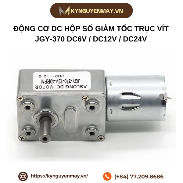 Động cơ DC hộp số giảm tốc trục vít JGY-370 DC6V / DC12V / DC24V