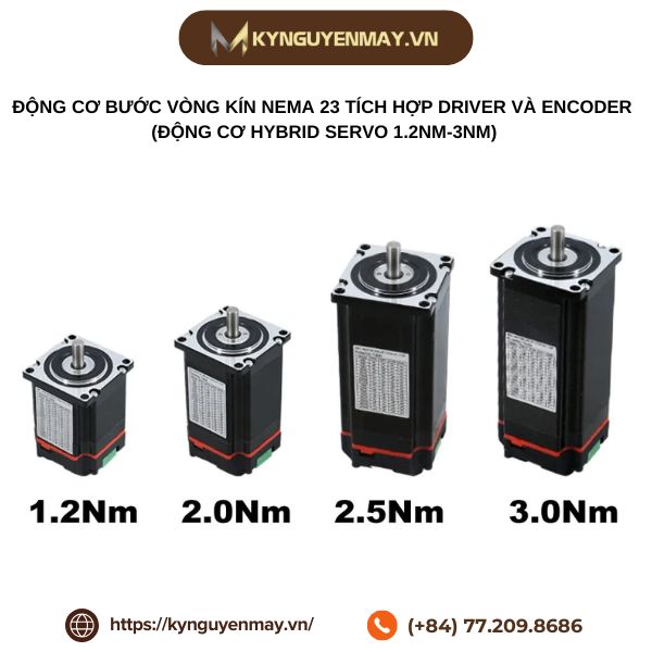 Động cơ bước vòng kín Nema 23 tích hợp driver và encoder (động cơ hybrid servo 1.2Nm-3Nm)