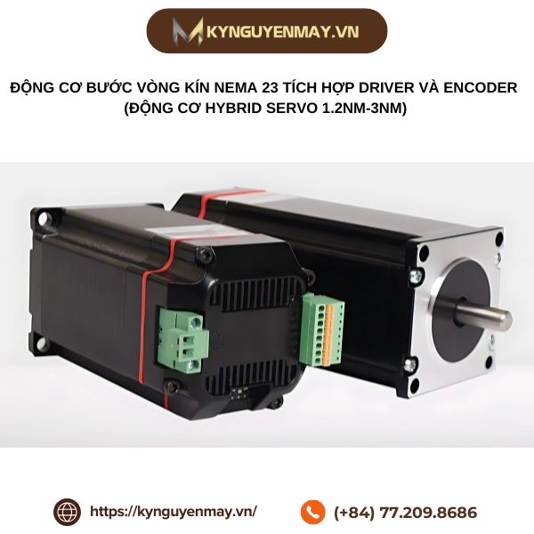 Động cơ bước vòng kín Nema 23 tích hợp driver và encoder (động cơ hybrid servo 1.2Nm-3Nm)