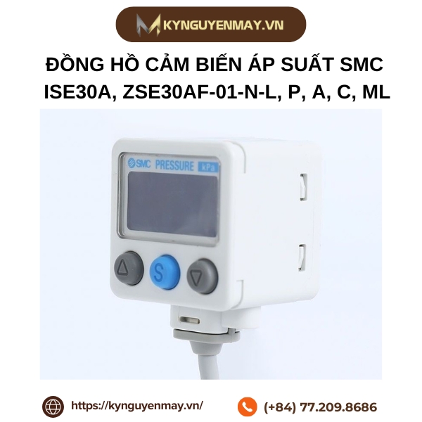 Đồng hồ cảm biến áp suất SMC ISE30A, ZSE30AF-01-N-L, P, A, C, ML