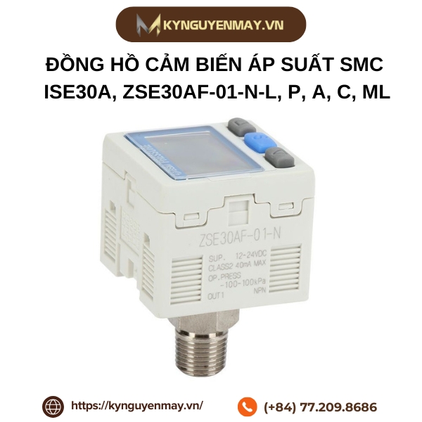 Đồng hồ cảm biến áp suất SMC ISE30A, ZSE30AF-01-N-L, P, A, C, ML