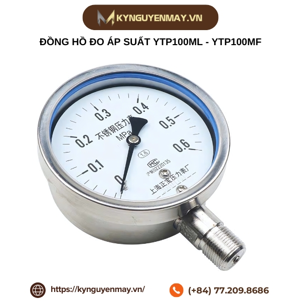 Đồng hồ đo áp suất kiểu mang bằng thép không gỉ YTP100ML-YTP100MF