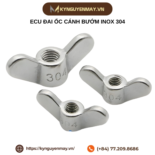 ECU đai ốc cánh bướm inox 304