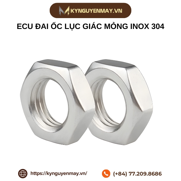 ECU đai ốc lục giác mỏng inox 304