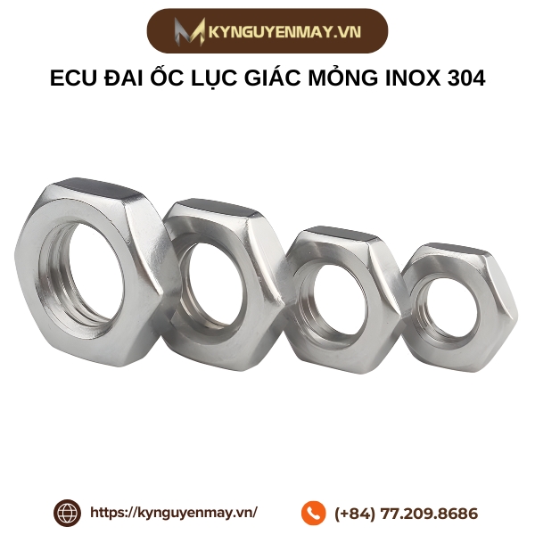 ECU đai ốc lục giác mỏng inox 304