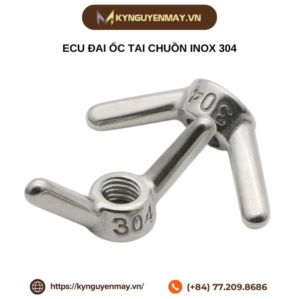 Ecu đai ốc tai chuồn inox 304
