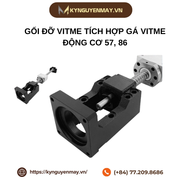 Gối đỡ vitme tích hợp gá vitme động cơ 57, 86