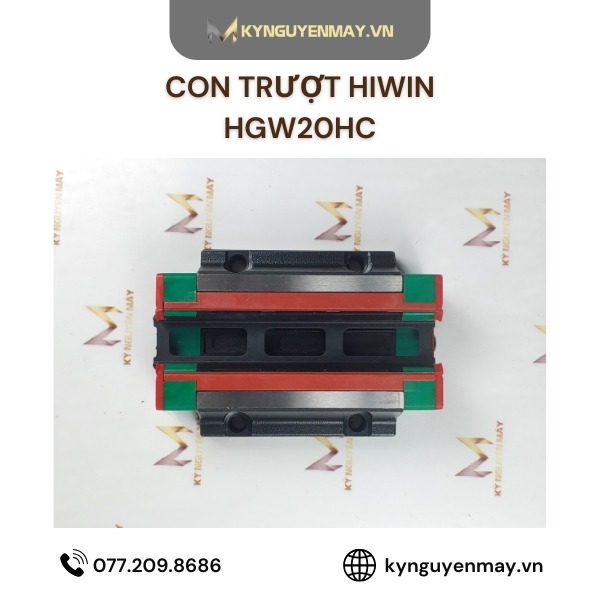 Con trượt HIWIN HGW | HGW20HC, HGW30HC, HGW35HC, HGW45HC, HGW55HC, HGW65HC