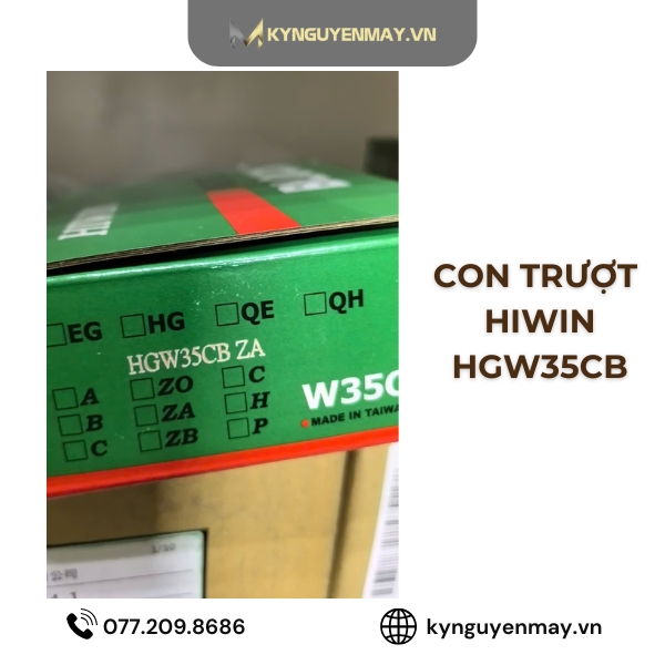 Con trượt HIWIN HGW | HGW15CB, HGW20CB, HGW25CB, HGW30CB, HGW35CB, HGW45CB, HGW55CB, HGW65CB