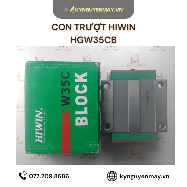 Con trượt HIWIN HGW | HGW15CB, HGW20CB, HGW25CB, HGW30CB, HGW35CB, HGW45CB, HGW55CB, HGW65CB