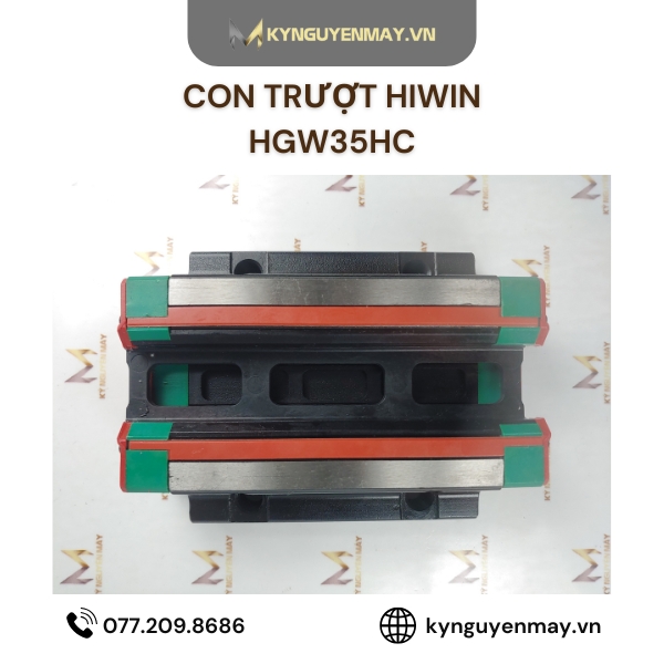 Con trượt HIWIN HGW | HGW20HC, HGW30HC, HGW35HC, HGW45HC, HGW55HC, HGW65HC