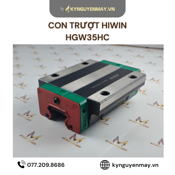 Con trượt HIWIN HGW | HGW20HC, HGW30HC, HGW35HC, HGW45HC, HGW55HC, HGW65HC
