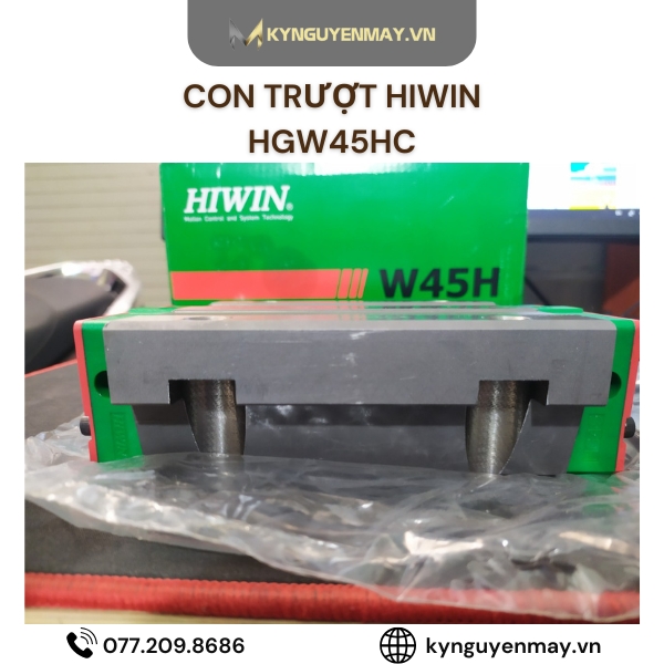 Con trượt HIWIN HGW | HGW20HC, HGW30HC, HGW35HC, HGW45HC, HGW55HC, HGW65HC