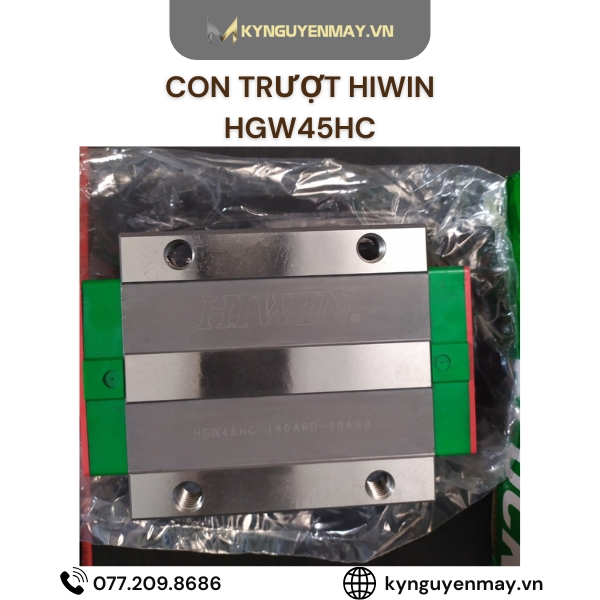 Con trượt HIWIN HGW | HGW20HC, HGW30HC, HGW35HC, HGW45HC, HGW55HC, HGW65HC