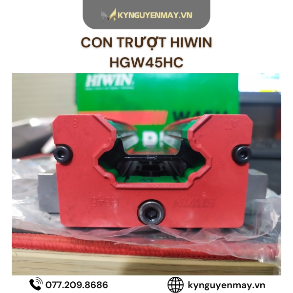Con trượt HIWIN HGW | HGW20HC, HGW30HC, HGW35HC, HGW45HC, HGW55HC, HGW65HC